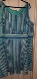 Dressbarn Striped Crochet Swing Dress